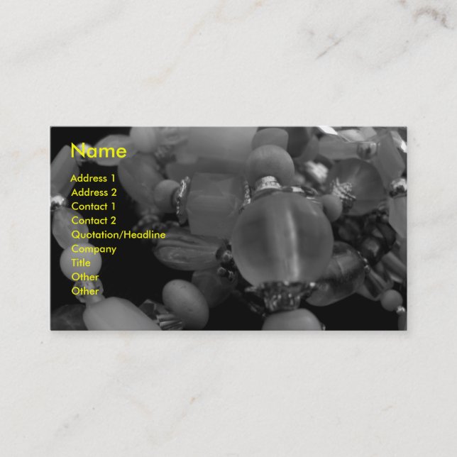 "Tilltrasslade Bangles i svart" och vit Visitkort (Framsida)