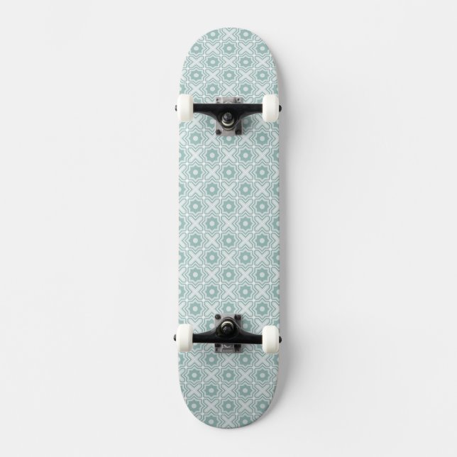 Tilltrasslat gallermönster mini skateboard bräda 18,7 cm (Framsida)