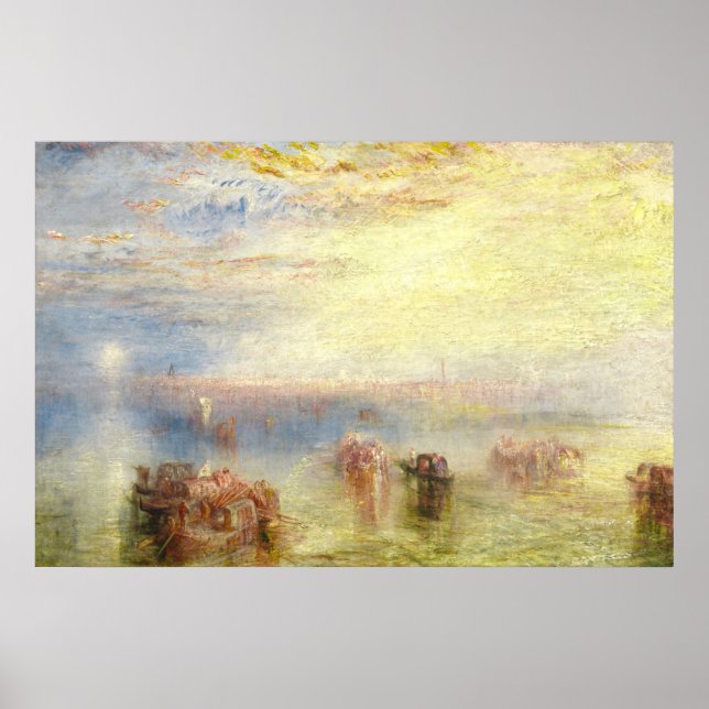 Tillvägagångssätt vid Venedig - William Turner Fin Poster (Framsidan)