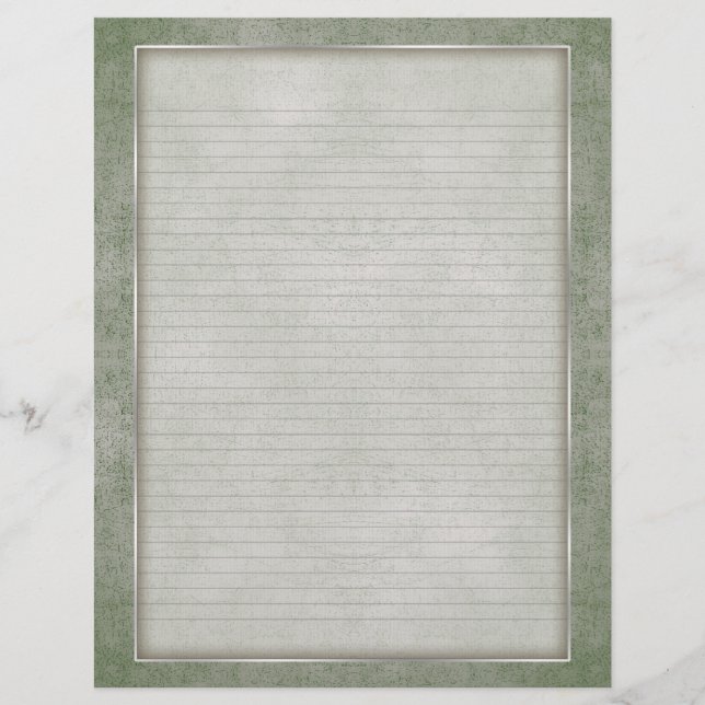 Tillval: Linjer Letterhead med Åldras Ram Grönt (Framsida)