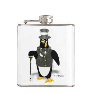 Tillvalsdatum för Tuxedo Penguin Groomsman Bröllop Fickplunta