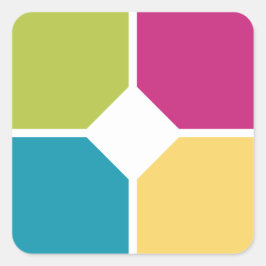 Tillvalstext för SOMMER FÄRG Quadrants (SUMMER) Fyrkantigt Klistermärke