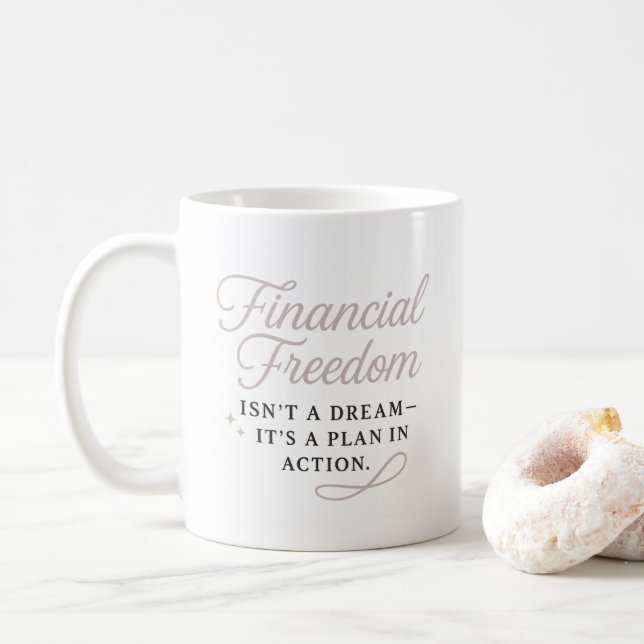 Tillväxt & Frihet Elegant Typografi Motiverande Kaffemugg (Med munk)