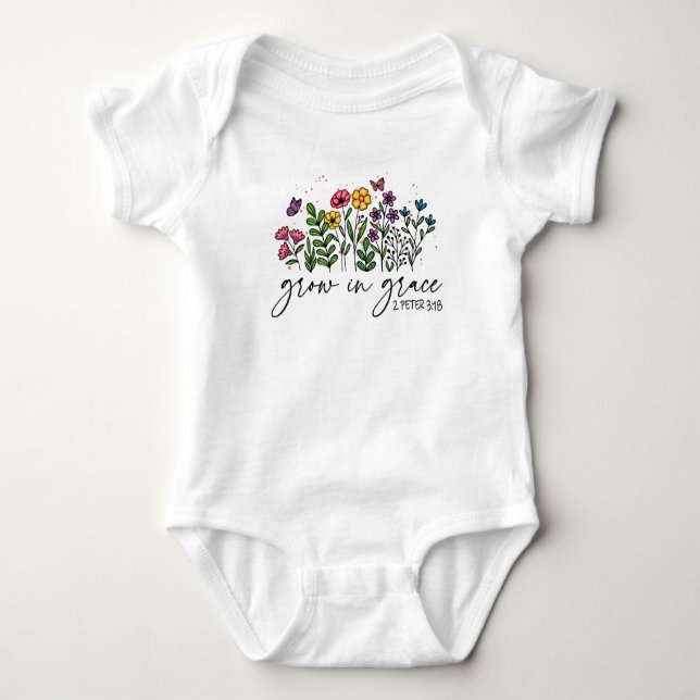 Tillväxt i Grace - Vibrant Blommigt - inspiration T Shirt (Framsida)