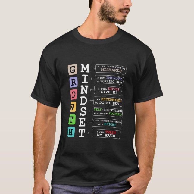 Tillväxt Mindse Positive School Classroom Teacher  T Shirt (Framsida)