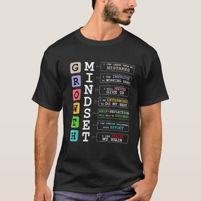 Tillväxt Mindse Positive School Classroom Teacher  T Shirt (Framsida)