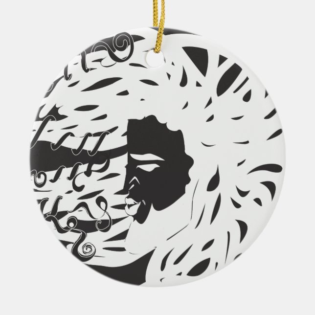 Tillväxt och harmoni julgransprydnad keramik (Framsidan)