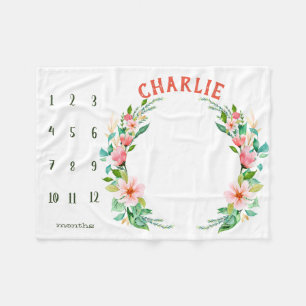 Tillväxtbogserare - flickamilstolpevattenfärg fleecefilt