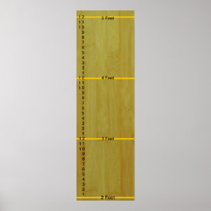 Tillväxtdiagram - Bambu plankor med mått Poster