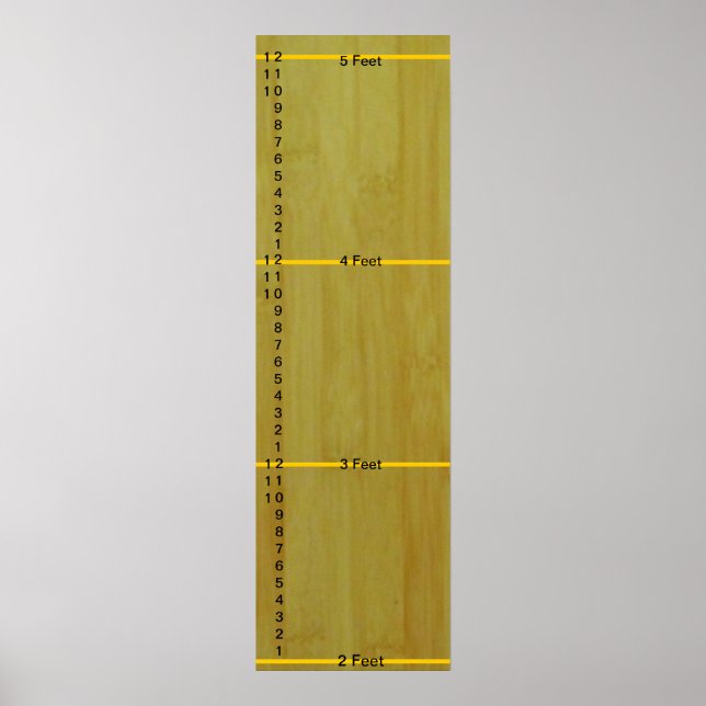 Tillväxtdiagram - Bambu plankor med mått Poster (Framsidan)