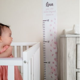 Tillväxtdiagram för alfabet i rosa Blommigt Poster