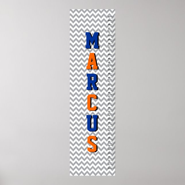 Tillväxtdiagram för Chevron Sex Brev Namn Poster (Framsidan)