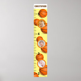 Tillväxtdiagram för fotomall för baketboll poster