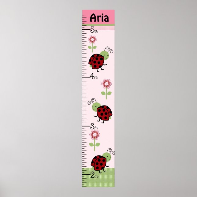 Tillväxtdiagram för personlig Cute Ladybugs & Flow Poster (Framsidan)