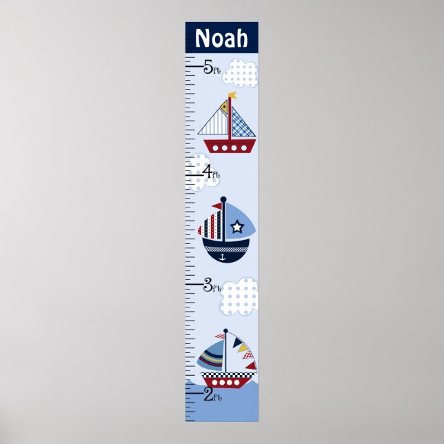 Tillväxtdiagram för personlig Segelbåt/Nautisk sjö Poster (Framsidan)