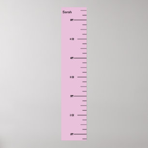 Tillväxtdiagram för rosa linjal poster