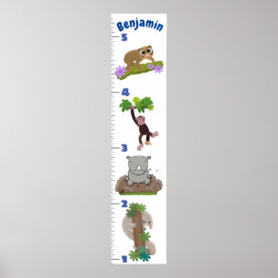 Tillväxtdiagram för tecknad av kutafari-djur poster