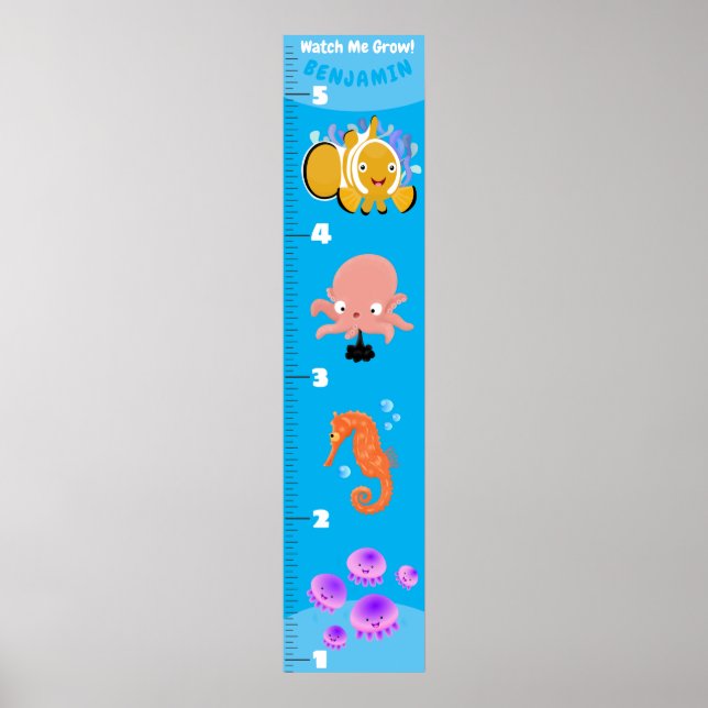 Tillväxtdiagram för tecknad av kutym fisk till hav poster (Framsidan)