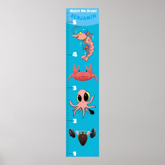 Tillväxtdiagram för tecknad av kutym fisk till hav poster (Framsidan)