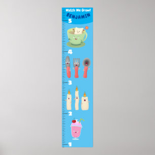 Tillväxtdiagram för tecknad av matsalar i bord poster