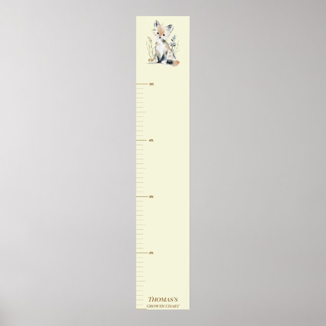 Tillväxtdiagram för Woodland Fox för barn Poster (Framsidan)