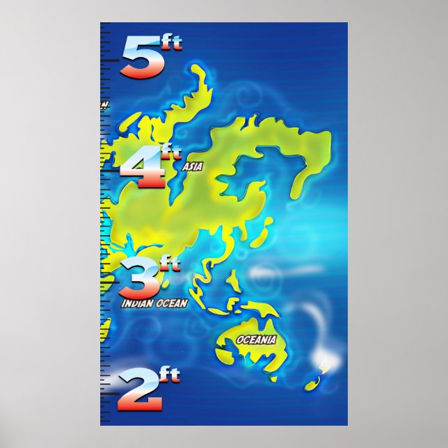Tillväxtdiagram över översvämmad jord-Karta Poster (Framsidan)