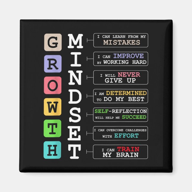 Tillväxtmindset Shirt Positive School Clroom Teach Magnet (Framsidan)