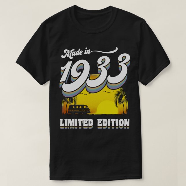 Tillverkad 1933 90:e födelsedagsgåva 90 år gammal  t shirt (Design framsida)