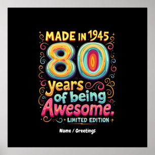 Tillverkad 1945, 80 år av Vara Fantastisk Poster