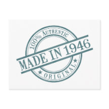 Tillverkad 1946 Födelseår Rund gummistämpel logo