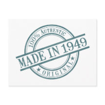 Tillverkad 1949 Födelseår Rund gummistämpel logo