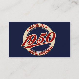 Tillverkad 1950 visitkort