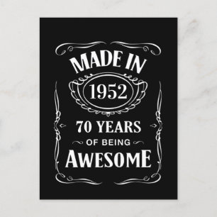 Tillverkad 1952 70 år av att vara fantastisk 2022 vykort