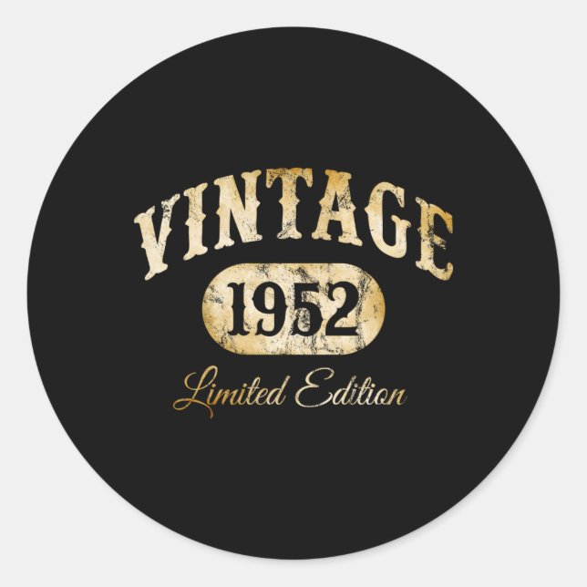 Tillverkad 1952 runt klistermärke (Framsida)