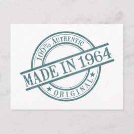 Tillverkad 1964 Födelseår Rund Gummistämpel Logo Vykort