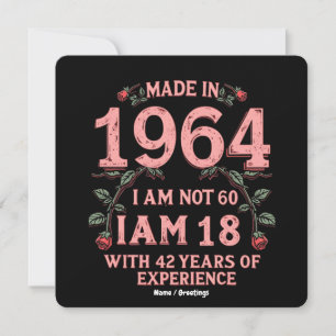 Tillverkad 1964 Jag är inte 60 Jag är 18 Med 42 År Inbjudningar