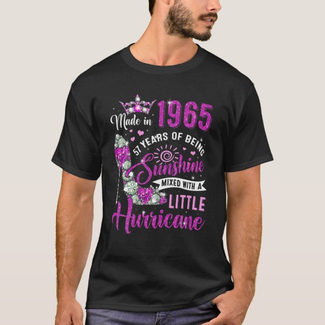 Tillverkad 1965 57 år gammal gåva kvinnor Solskin  T Shirt (Framsida)