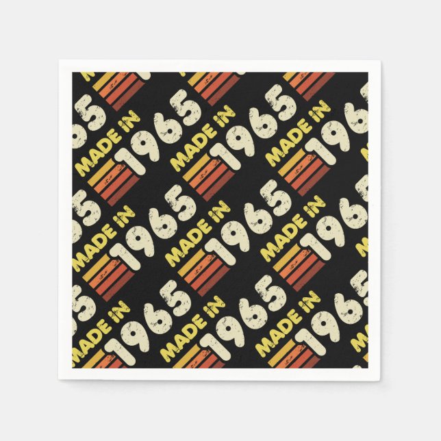 Tillverkad 1965 60:e födelsedagen pappersservett (Framsidan)