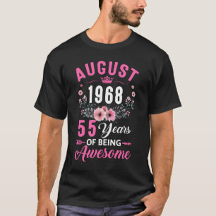 Tillverkad 1968 55 år gammal 55 augusti t shirt