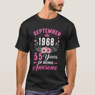 Tillverkad 1968 55 år gammal den 55 september t shirt