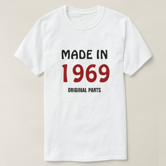 Tillverkad 1969, Originaldelar T Shirt (Design framsida)