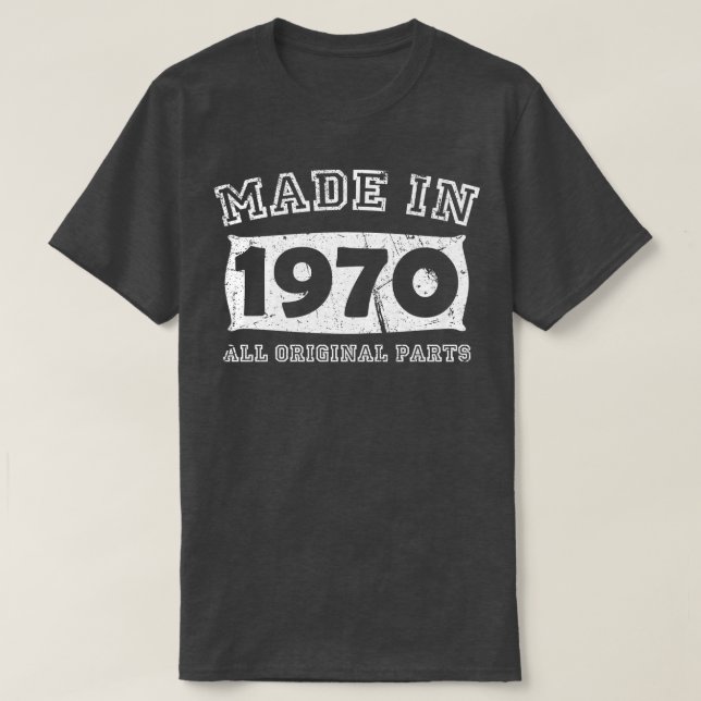 Tillverkad 1970 - alla ursprungliga 50:e födelseda t shirt (Design framsida)