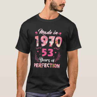Tillverkad 1970 Blommigt 53 år gammal 53:e födelse T Shirt
