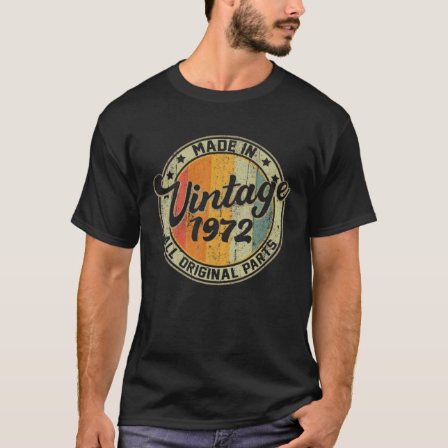Tillverkad 1972 50:e födelsedagen 50 år gamla gåvo t shirt (Framsida)