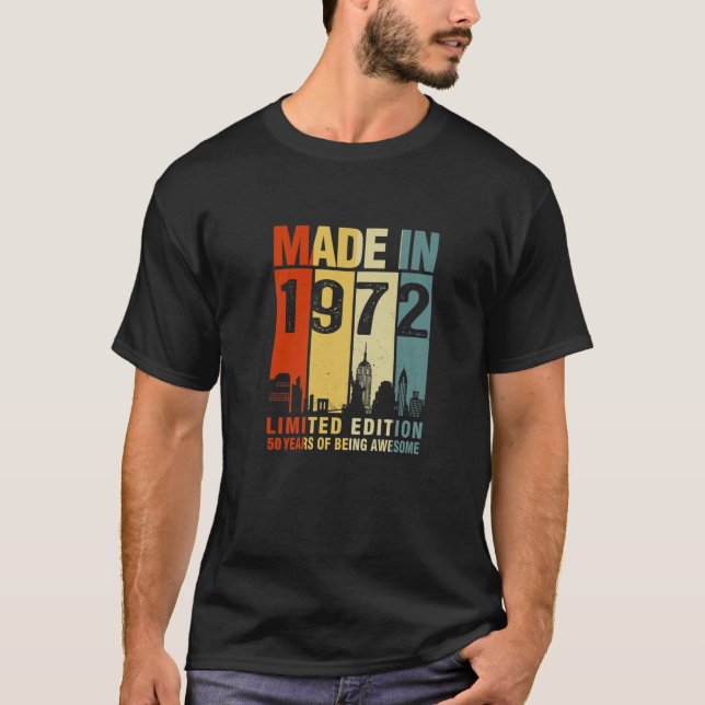 Tillverkad 1972 Begränsad utgåva 50 år av Awe T Shirt (Framsida)