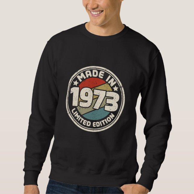 Tillverkad 1973 Limited Edition Vintage Lång Ärmad Tröja (Framsida)