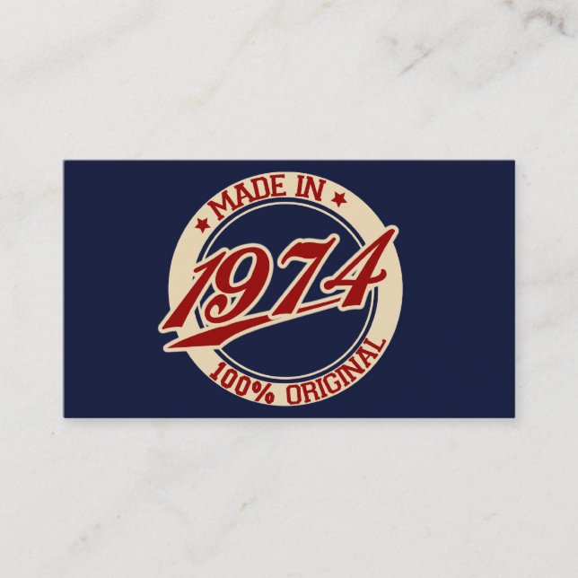Tillverkad 1974 visitkort (Framsida)