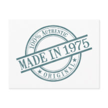 Tillverkad 1975 Födelseår Rund gummistämpellogo