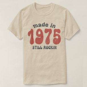 Tillverkad 1975, fortfarande gungande vintage numm t shirt