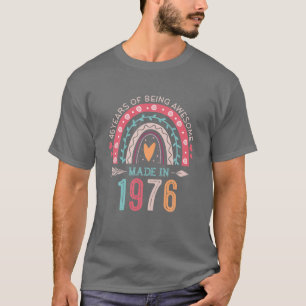 Tillverkad 1976 46 år gammal regnbåge 46 dagar l t shirt